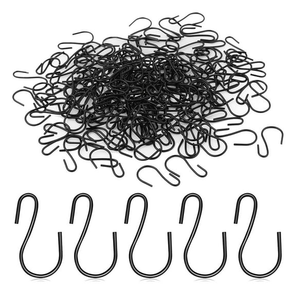 120Pcs 1-Inch Mini S-Shaped Hook, Small Metal Decorative for Crafts(Black)