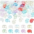 thumbnail image 1 of 120Pcs 10 Colors Elephant Glass Beads Mixed Color Transparent Glass Beads Cute Animal Beads Rainbow Color Loose Spacer Beads Clear Beads for Jewelry Making Crafting DIY, 1 of 8