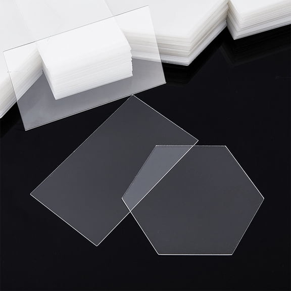 120Pcs 2 Style Transparent Acrylic Blank Place Cards Clear Rectangle/Clear 70~90x50~80x1mm 60pcs/style