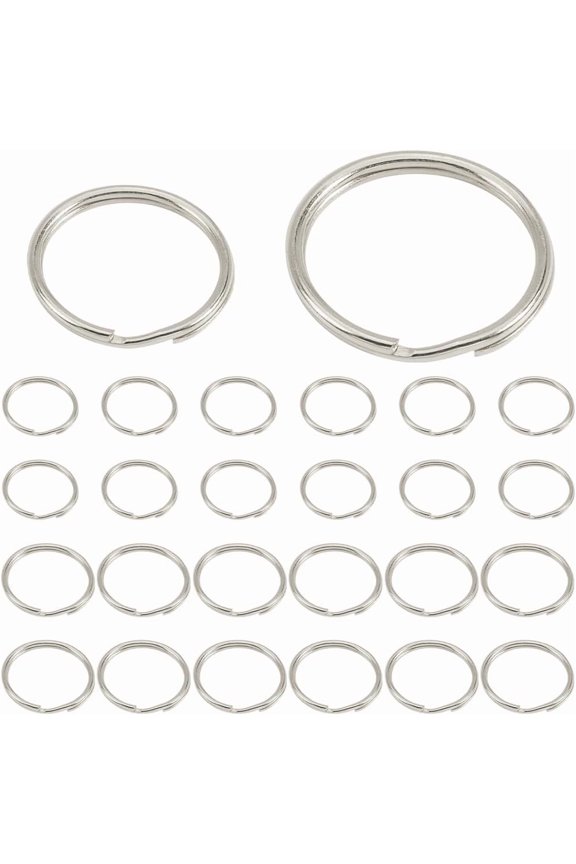 120Pcs 2 Styles Iron Split Key Rings Ring Platinum 20~25x2~4mm Inner Diameter: 17.5~21.5mm 60pcs/style Creation