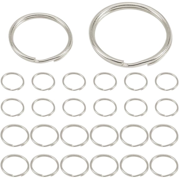 120Pcs 2 Styles Iron Split Key Rings Ring Platinum 20~25x2~4mm Inner Diameter: 17.5~21.5mm 60pcs/style
