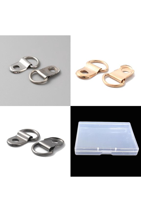 120Pcs 3 Color Alloy D Ring Buckles for DIY Shoe Strap Buckle Bag Accessories Mixed Color 20.5x13.5x3mm Hole: 4mm 40pcs/color