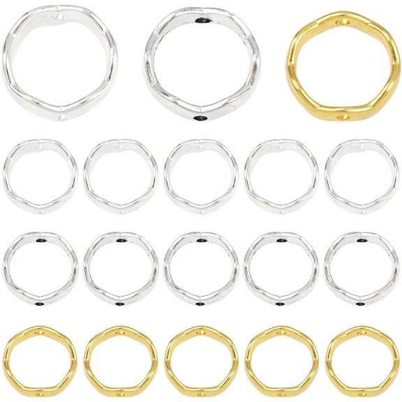 120Pcs 3 Colors Tibetan Style Alloy Bead Frame Ring Mixed Color 13.5x4mm Hole: 1.6mm 40pcs/color artisanal