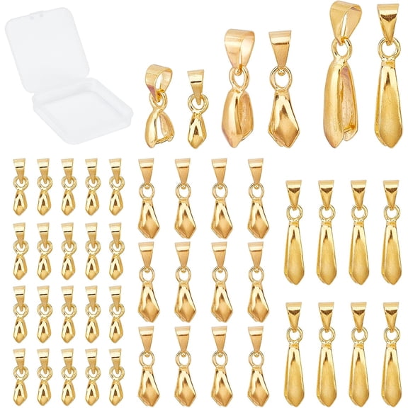 120Pcs 3 Style Brass Ice Pick Pinch Bails Golden 9~20x6~9x3~9mm Hole: 3.5~4x4~6mm 40pcs/style