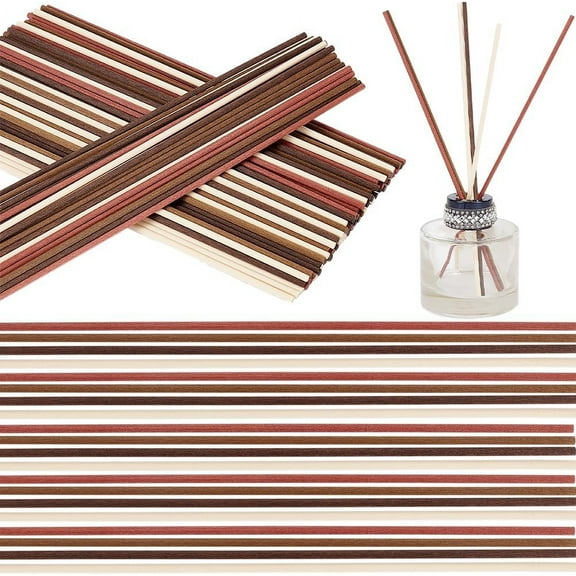 120Pcs 4 Colors Fiber Diffuser Sticks Replacement Fragrance Refill Rattan Sticks 3mm Thick Aromatherapy Essential Oil Aroma Spa Diffuser Volatilizing Sticks for Bedroom BathroomMixed Color