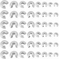 thumbnail image 1 of 120Pcs 4 Sizes Crimp Bead Covers Stainless Steel Crimp Beads Covers 3.5-7mm Half Round Open Crimp Beads Covers Silver, 1 of 5