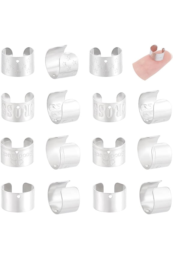 120Pcs 4 Styles Stainless Steel Ear Cuff Earrings Non Pierced Ear Clips Cartilage Earring Clip Adjustable Cuff Earrings with Hole Open Ear Clip Earring Findings for Women Men Silver