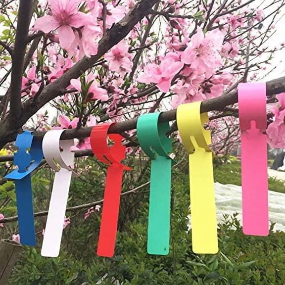 120Pcs 6 Colors Plastic Plant Labels Wrap Around Tree Tags Markers, Adjustable Nursery Garden Labels Plant Tags with Large Writing Surface
