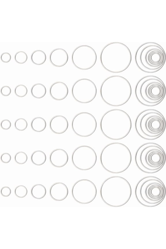 120Pcs 6 Sizes Linking Rings Round Hoop Ring 8-25mm Platinum Circle Charms Connectors Charms Hollow Frame Pendant for DIY Crafts Dangle Earring Necklace Jewelry Making Metal Platinum