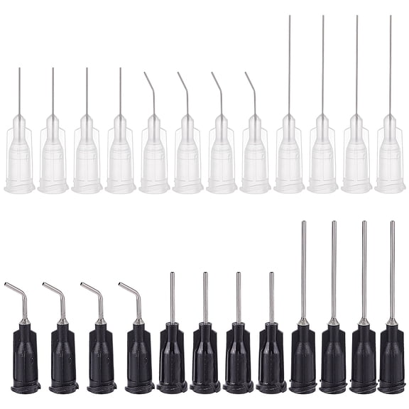 120Pcs 6 Style Plastic Fluid Precision Blunt Needle Dispense Tips Mixed Color 26.5~42.5x7.5mm 20pcs/style for DIY