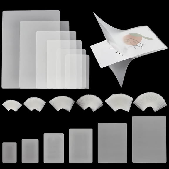 120Pcs 6 Style Plastic Thermal Laminating Pouchs for Photo Document Leaflet Protecting Clear 95~220x66~160x0.1mm 20 sheets/style