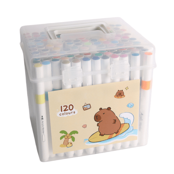 120Pcs Acrylic Marker Set - Waterproof Quick-Dry Graffiti Pens for Art Painting DIY Projects & Daily Use - Vibrant Colors for Artists & Hobbyists