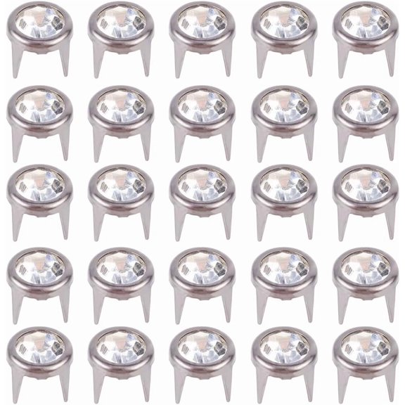 120Pcs Brass Rhinestone Rivets Flat Round Gunmetal 7x6mm Clear