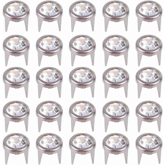 120Pcs Brass Rhinestone Rivets Flat Round Gunmetal 7x6mm Craft Supplies