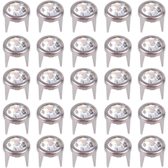120Pcs Brass Rhinestone Rivets Flat Round Gunmetal 7x6mm DIY