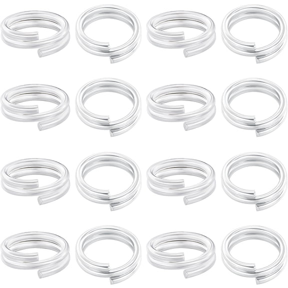 120Pcs Brass Split Rings Lead Free & Cadmium Free Double Loops Jump Rings 925 Sterling Silver Plated 21 Gauge 6x2mm Inner Diameter: 4.5mm