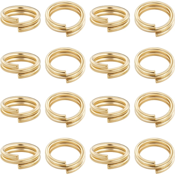 120Pcs Brass Split Rings Lead Free & Cadmium Free Double Loops Jump Rings Real 24K Gold Plated 21 Gauge 6x2mm Inner Diameter: 4.5mm
