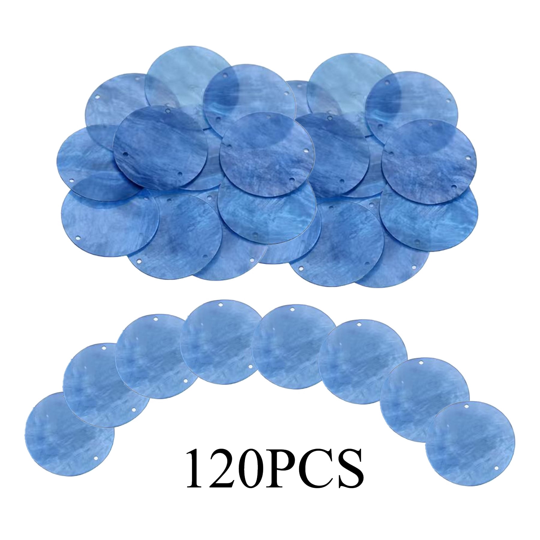 120Pcs Capiz Shells 1.97in Round Natural Shells with 2 Holes for Seashell Wind Chimes Curtain Shell Garland DIY Craft Wedding Home Decoration
