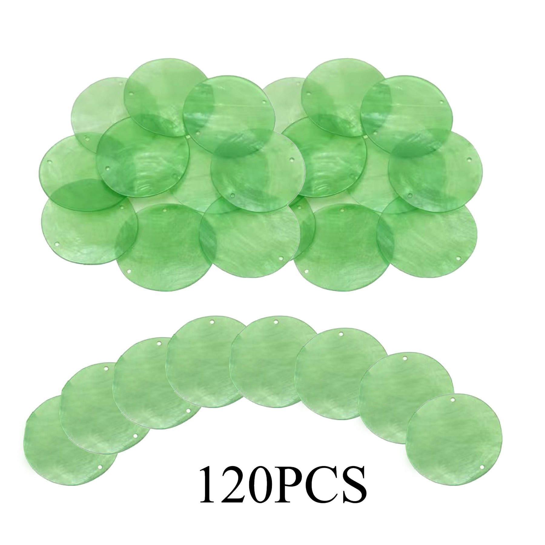 120Pcs Capiz Shells 1.97in Round Natural Shells with 2 Holes for Seashell Wind Chimes Curtain Shell Garland DIY Craft Wedding Home Decoration