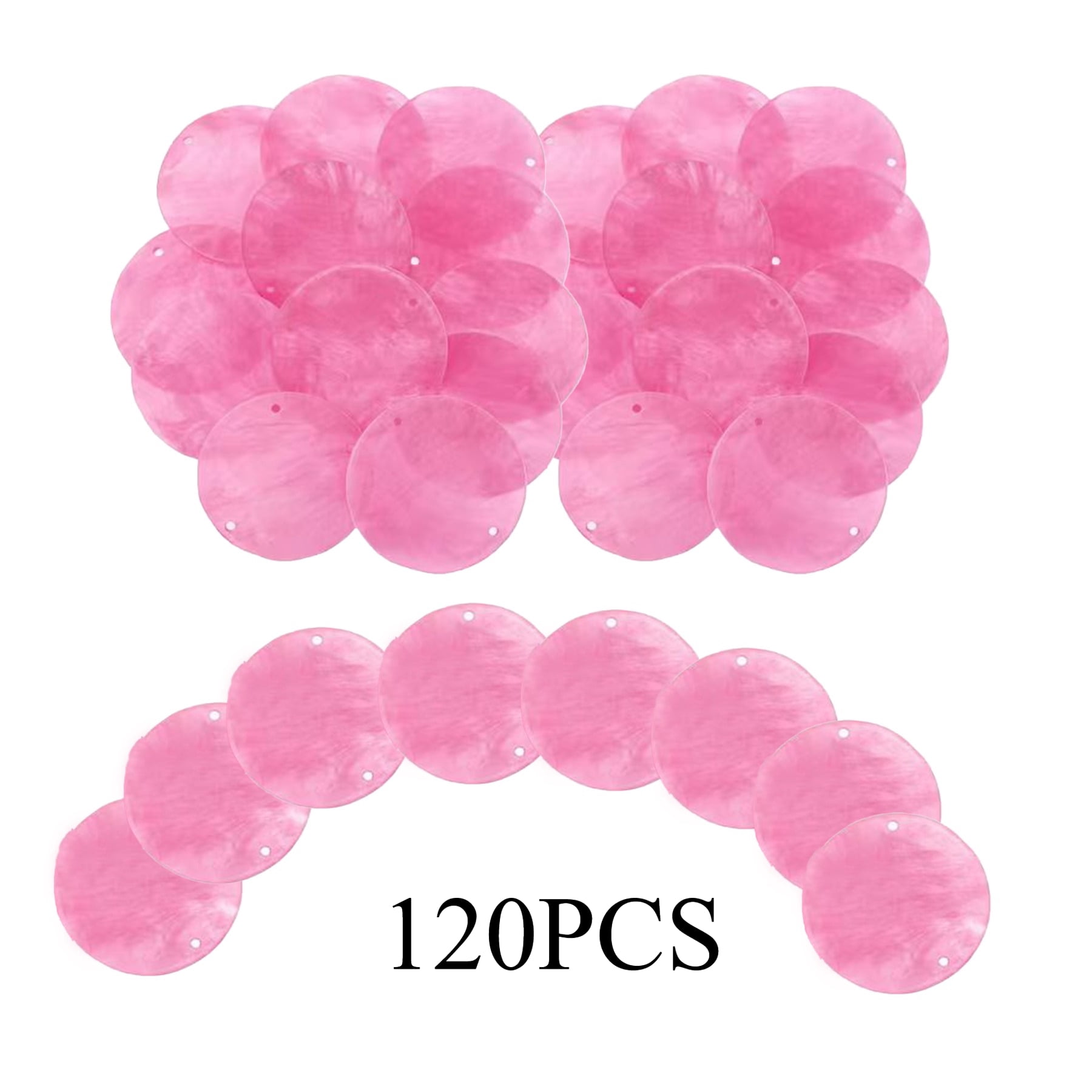 120Pcs Capiz Shells 1.97in Round Natural Shells with 2 Holes for Seashell Wind Chimes Curtain Shell Garland DIY Craft Wedding Home Decoration