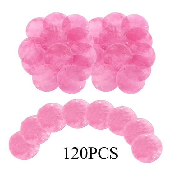 120Pcs Capiz Shells 1.97in Round Natural Shells with 2 Holes for Seashell Wind Chimes Curtain Shell Garland DIY Craft Wedding Home Decoration