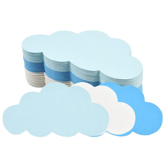 120Pcs Cloud Paper Cutouts Bulletin Board Cut Outs 2.1 x 3.9 Inch Blank Random Colorful Assorted Classroom Small Paper Pieces Accessories