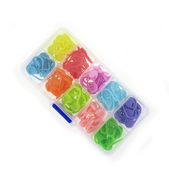 120Pcs Colorful Plastic Stitch Markers, Crochet Locking Ring Markers For Knitting, Multicolor Stitch Counter Pins With Storage Box, Plastic Stitch Holders For DIY Craft, Knitting, Crochet Projects