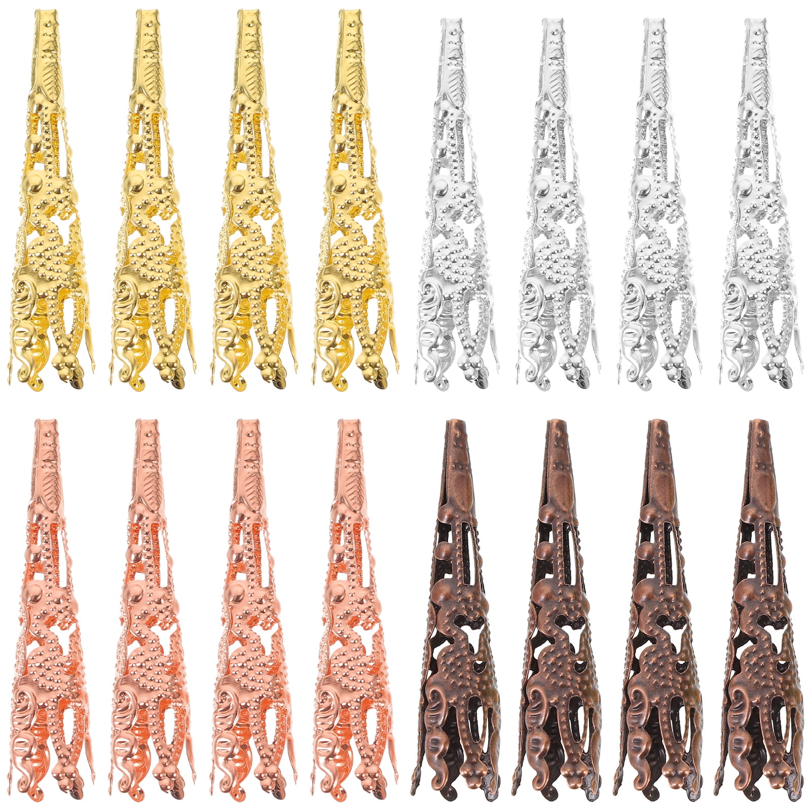 120Pcs Cone Bead Caps Bead Caps for Jewelry Making Metal Bead End Caps Craft Ornament Bead Caps
