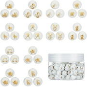 SFTD 120Pcs Constellations Glass Beads Zodiac Sign Connectors Bead 12 Styles Gold Plated Round Charms