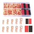 thumbnail image 1 of 120Pcs Copper Wire Terminal Connectors, AWG 2 4 6 8 10 12 Ring Lug Kit with 60Pcs Heat Shrink 60Pcs Battery Cable Lugs, 1 of 7