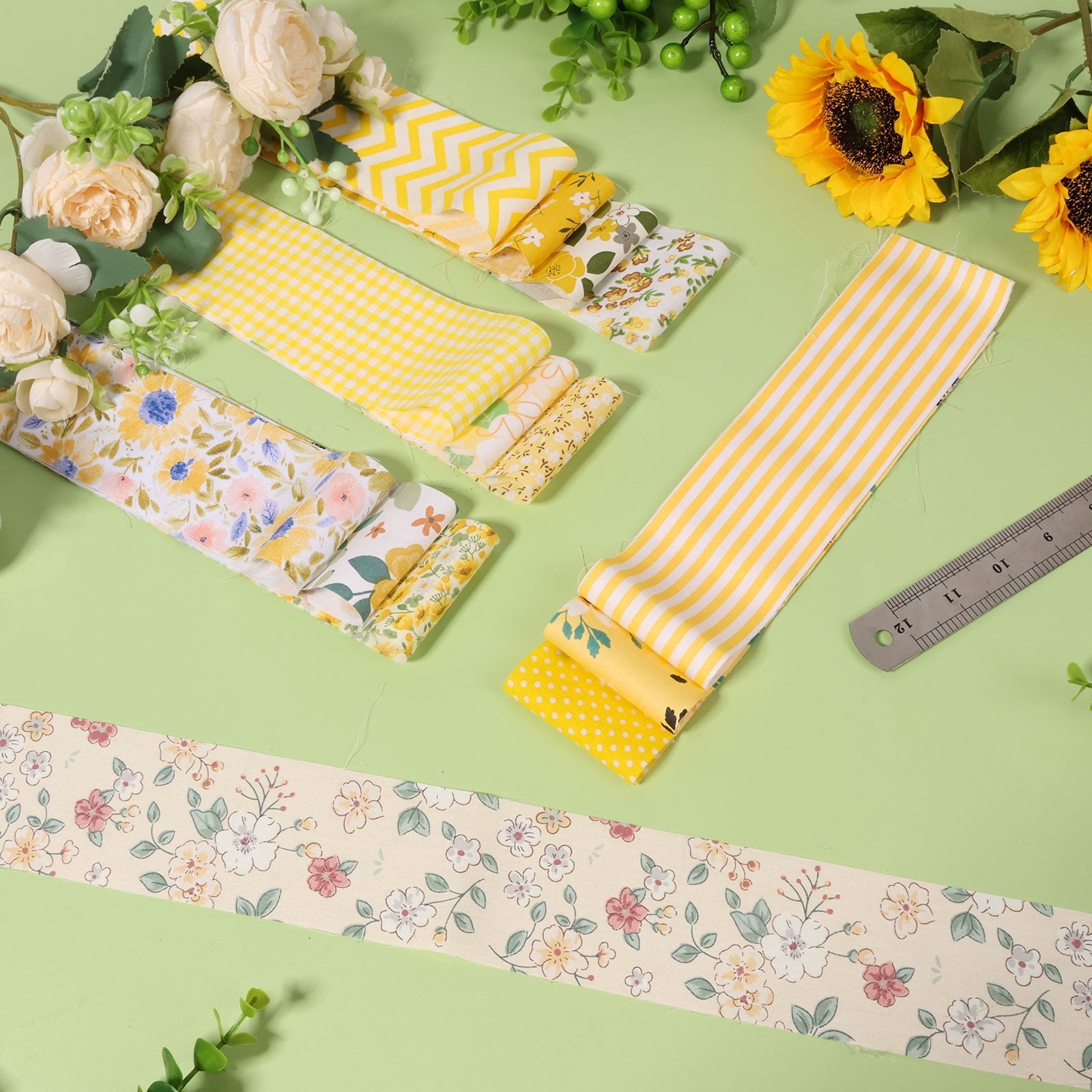 120Pcs Cotton Quilting Fabric Soft Colorful Printed Sewing Fabric Multipurpose Pre Cut Strips for DIY Handmade Crafting,6.5*50cm