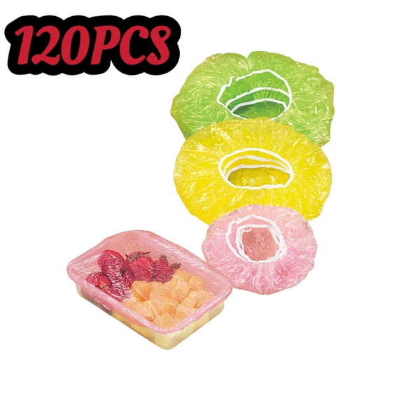 120Pcs Fresh Keeping Bags with Elastic Disposable Shrinkable Food Storage Covers for Kitchen Bowl/Plates