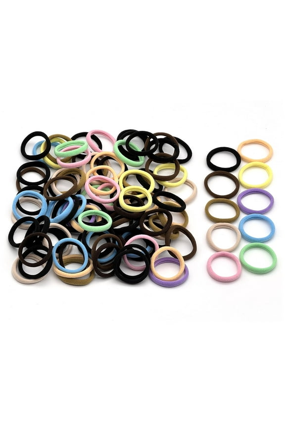120Pcs Hair Ties, Seamless Cotton Hair Bands Ponytail Holders Hair Accessories for Women Girls, No Damage for Thick Hair ( Multi-color )