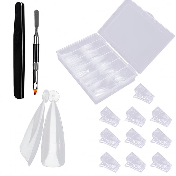120Pcs Holder-Free Dual Nail Forms Ultra Thin Poly Gel Extension Mold Kit With Heart Design For DIY Manicure Salon