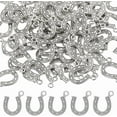 thumbnail image 1 of 120Pcs Horseshoe Charms Bulk Tibetan Style Alloy Pendants Cowboy Charms Western Lucky Charms Vintage Horseshoe Pendant Antique Silver Metal Charms for Jewelry Making, 1 of 7