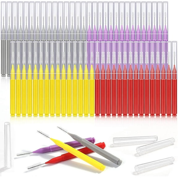 120Pcs Interdental Brush 6 Sizes Braces Brush Toothpicks with Soft Bristles 360 Bendable Floss Heads Dental Brushes Between Teeth Gum Braces Cleaning Kit Oral Tooth Cleaning Tool