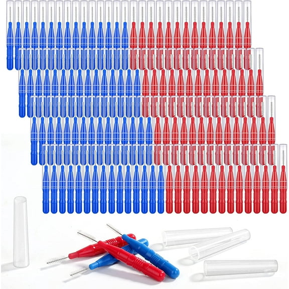 120Pcs Interdental Brushes 2 Sizes, 360 Bendable Soft Bristles Braces Brush Dental Brushes Between Teeth Gum Interdental Brushes for Gum Braces Oral Teeth Cleaning Tool