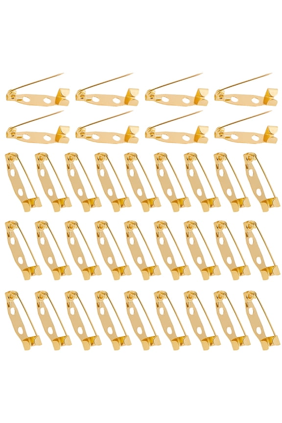 120Pcs Iron Brooch Findings Back Bar Pins Golden 5x20x5mm