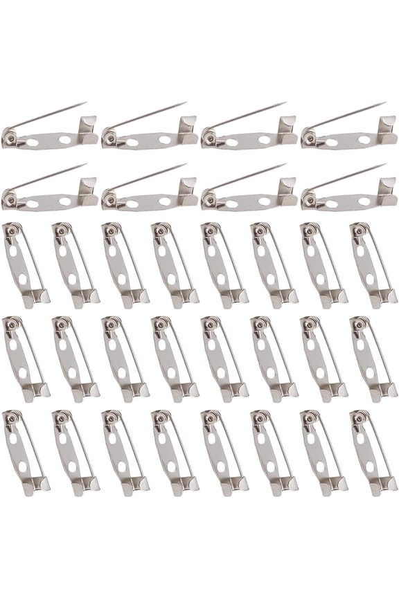 120Pcs Iron Brooch Findings Back Bar Pins Platinum 5x20x5mm