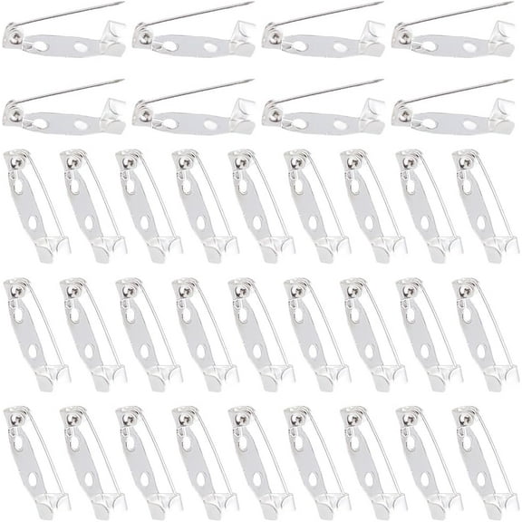 120Pcs Iron Brooch Findings Back Bar Pins Silver 5x20x5mm