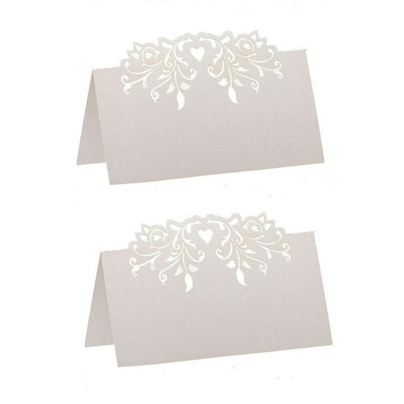 120Pcs Lace Wedding Table Name Place Cards Personalised Reception Decoration with White Lace Pattern Cardstock
