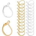 thumbnail image 1 of 120Pcs Lever Back Ear Wires, Hypoallergenic Leverback Earwire Earring Hooks Open Loop for Jewelry Making Findings, 60 Gold and 60 Silver, 1 of 5