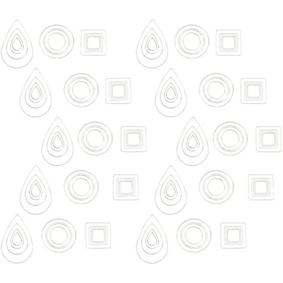 120Pcs Linking Rings Earrings Beading Hoop Brass Open Bezels Frame Charms Round Teardrop Square Shape for Earring Findings Crafts Making Supplies Silver