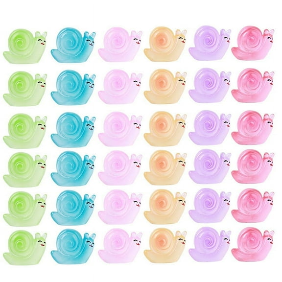 120Pcs Luminous Mini Resin Snail Animals Glow in the Dark Tiny for Home Fairy Garden Aquarium Decor