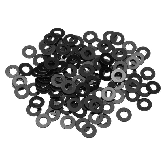 120Pcs M3 Nylon Flat Washers Plastic Washer 3mm ID 6mm OD 0.3mm Thick, Black