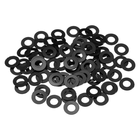120Pcs M4 Nylon Flat Washers Plastic Washer 4mm ID 8mm OD 0.5mm Thick, Black