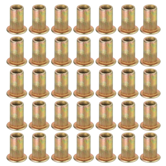 120Pcs M4 x 11mm4 Rivet Nut Carbon Steel Rivet Nut Tool Hardware Nuts Zinc-Plate
