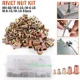 thumbnail image 1 of 120Pcs Metric Mixed Zinc Steel Rivet Nut Flat Head Threaded Insert Nutsert Us, 1 of 6
