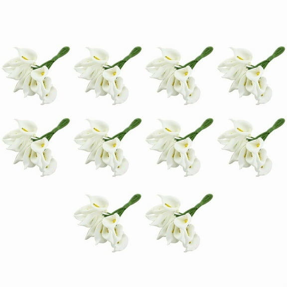 120Pcs Mini Calla Artificial Flower Bouquet Wedding Decoration DIY Wreath Gift White,120 x Mini Calla Lily,White