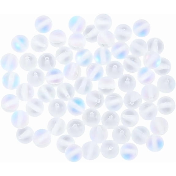 120Pcs Moonstone Beads Strands Frosted Round 8mm Hole: 1mm Craft